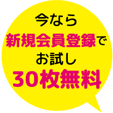 今なら新規会員登録でお試し30枚無料